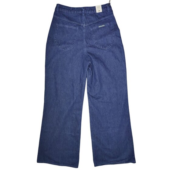 Rolla's Studio Flare Lou High Rise Button Fly Dark wash Retro Style (SOLD) - Picture 5 of 11